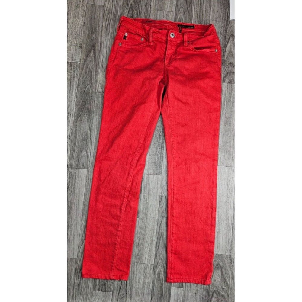 Adriano Goldschmied Womens Size 27R The Stilt Pockets Straight Red Denim Jeans
